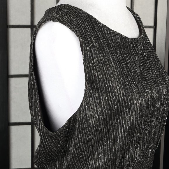 Women's Black & Silver Shimmery Sleeveless Dress - Size 12 - Picture 4 of 5